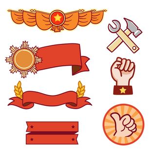 五一劳动节手势边框合集