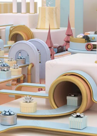 圣诞节3D建模礼品工厂