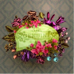 免抠彩绘花卉标签