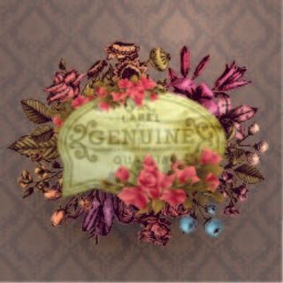 免抠彩绘花卉标签