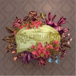 免抠彩绘花卉标签