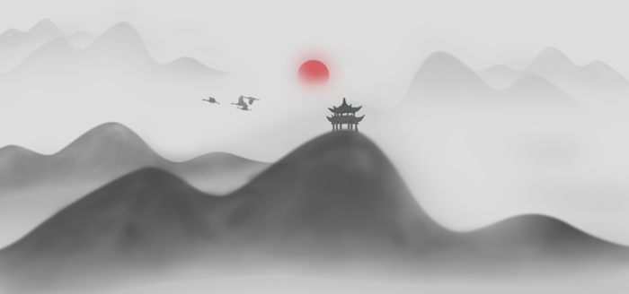 中国风古典中式水墨山水
