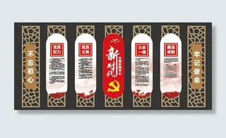 新时代文明入党誓词权利义务党建走廊展板