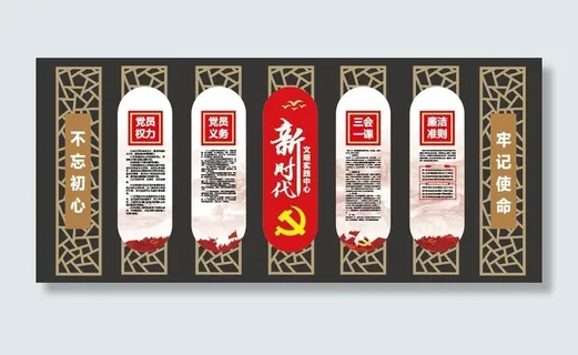 新时代文明入党誓词权利义务党建走廊展板 新时代文明入党誓词权利义务党建走廊展板