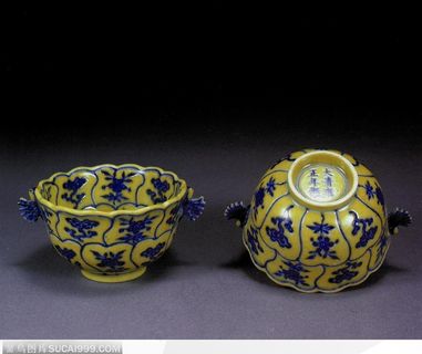 中华传统-精美的黄色的碗