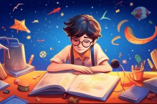 学生晚上复习知识学习背景