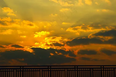 日落黄昏天空积云图片