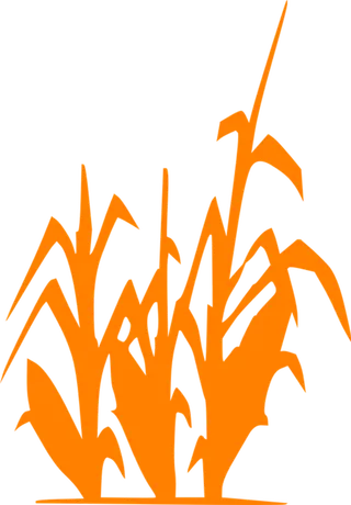 橘色庄稼剪影素材