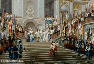 杰罗姆油画唯美殿堂台阶美景