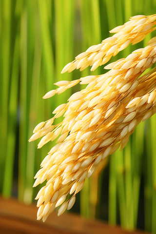 成熟的稻穗细节摄影图