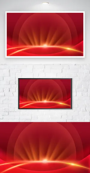 大红简洁海报背景元素