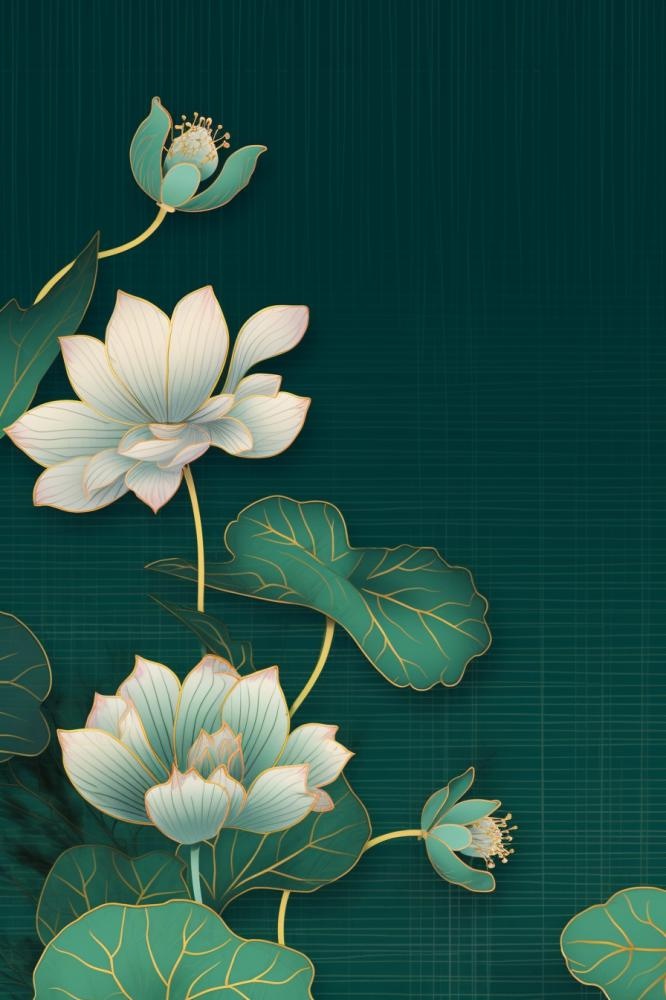 绿色简约清新莲花节气背景(896x1344)