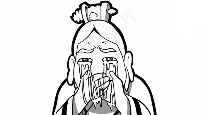 黑白漫画表情哭