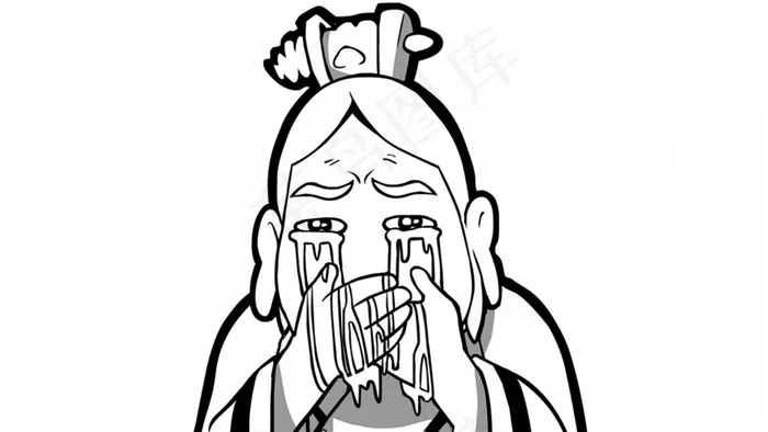 黑白漫画表情哭