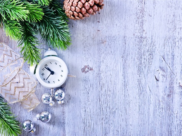 唯美圣诞节与闹钟图