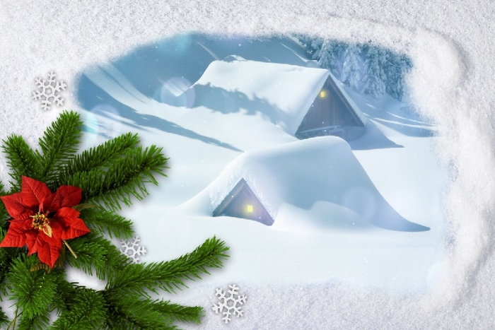 圣诞节雪花装饰风景