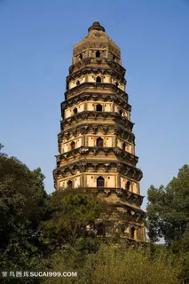 苏州虎丘公园佛塔素材