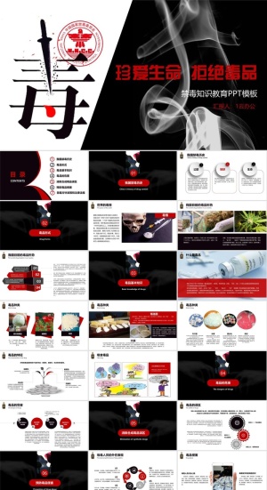 禁毒宣传PPT模板ppt模版预览图