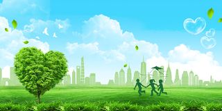 绿色自然城市背景素材