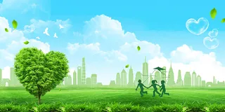 绿色自然城市背景素材