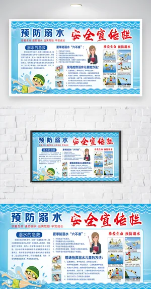 简约防溺水知识宣传设计模板