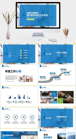 医药医疗工作汇报总结PPT模板