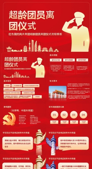 党政党建超龄团员离团仪式ppt模板预览图