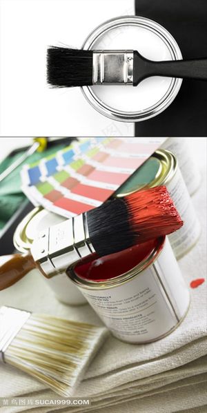 油漆和刷子高清图片