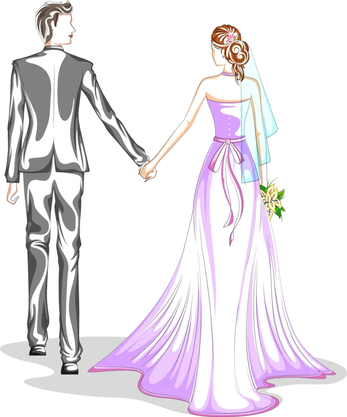 婚纱卡通人物婚礼白纱结婚婚纱摄影手绘