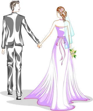 婚纱卡通人物婚礼白纱结婚婚纱摄影手绘