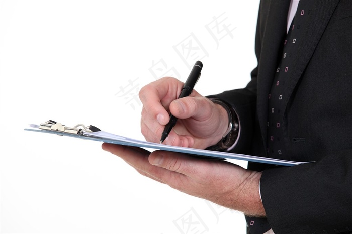 各种记笔记的职业人物图片