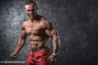 红裤子猛男人肌肉男健美图片