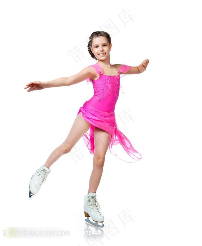 溜冰系列 - 正在做出溜冰动作的女孩子