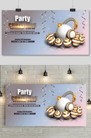 手绘简约通用圣诞节促销展板