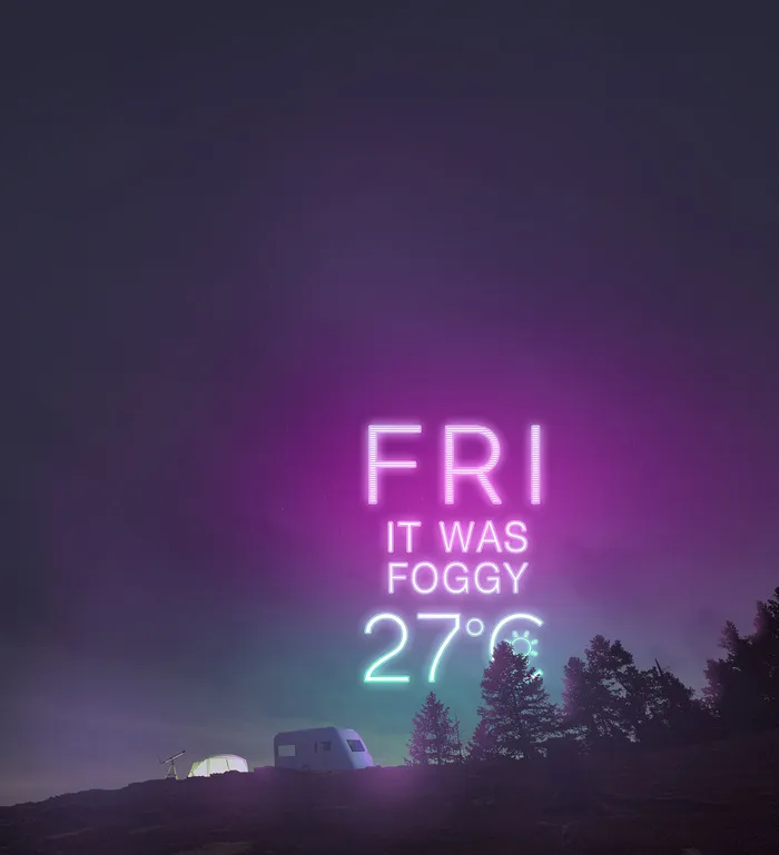 黑夜中的幻彩霓虹灯海报PSD分层素材psd模版下载