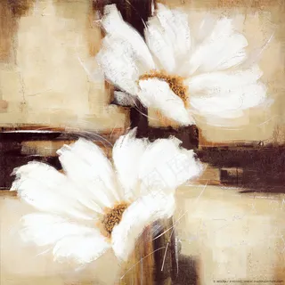 唯美花卉复古油画