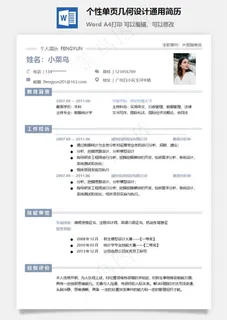 个性单页几何设计通用简历