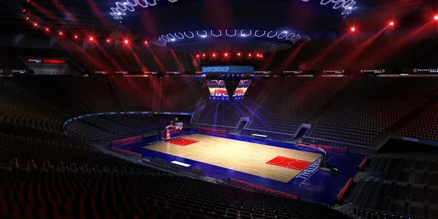 超大室内篮球场全景高清图片