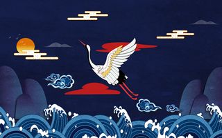 中国风古风国潮祥云旭日背景