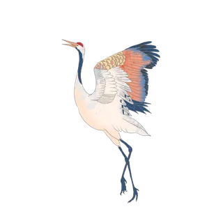 中国风古典中式国潮风手绘飞鹤图案仙鹤装饰素材PNG免抠插画元素