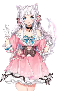 猫咪女孩卡通素材简笔