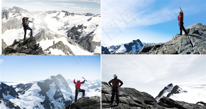 攀登雪山的旅行者