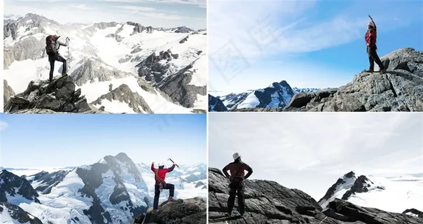 攀登雪山的旅行者