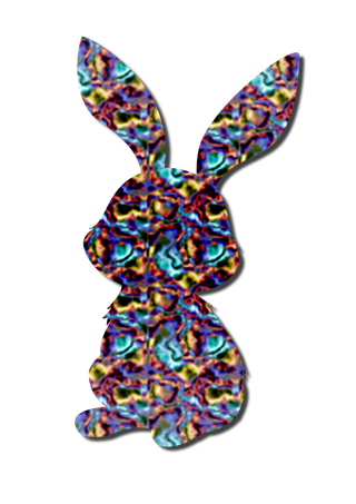 卡通兔子剪影画册插画免抠素材