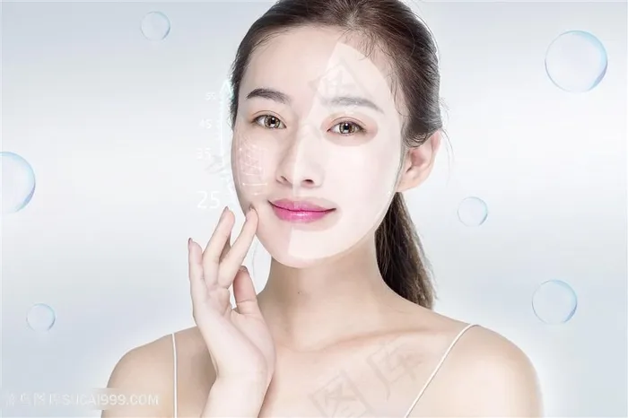 美容补水敷面膜的美女美容图片