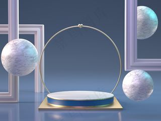 创意时尚简约3D展台背景