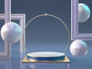 创意时尚简约3D展台背景