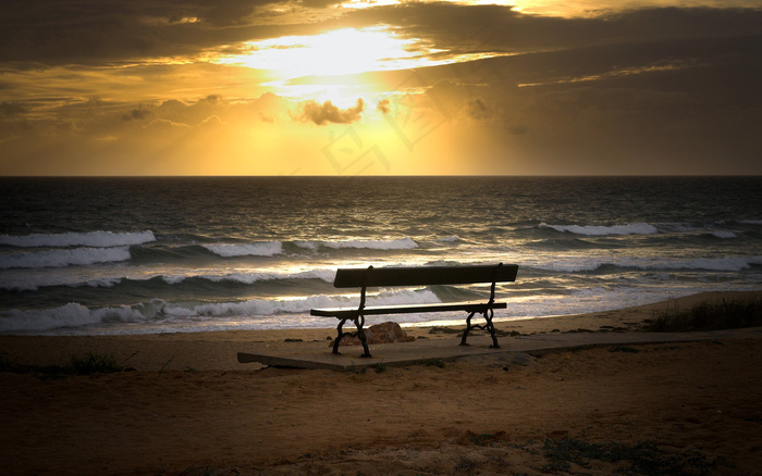 海边夕阳黄昏图片