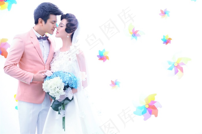 爱意绵绵幸福恋人婚纱高清大图