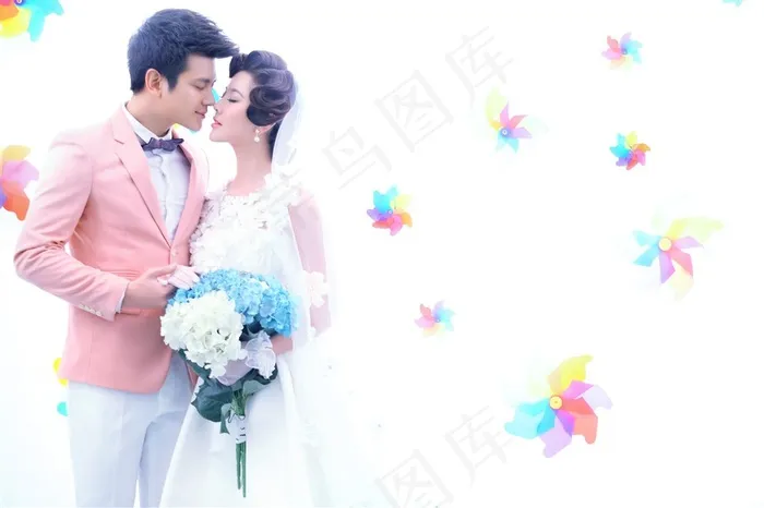 爱意绵绵幸福恋人婚纱高清大图